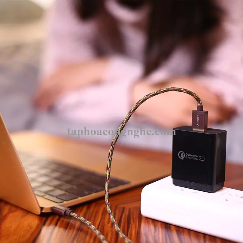 Ugreen 40428 0.5M màu Nâu Cáp sạc USB TypeC cao cấp US250 30040428